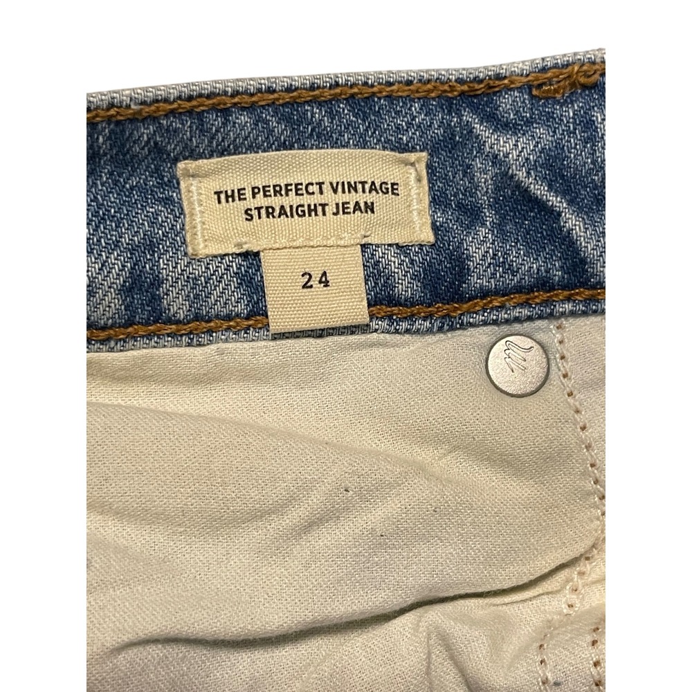 Madewell The Perfect Vintage Straight Jean Medium Wash High Rise Denim 24 I01 - Picture 5 of 6